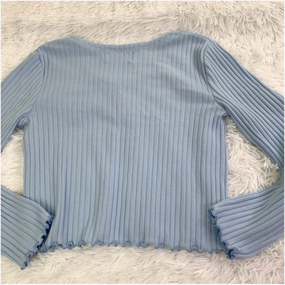 Old Navy Light‎ Blue long sleeve Ribbed Cardigan V neck